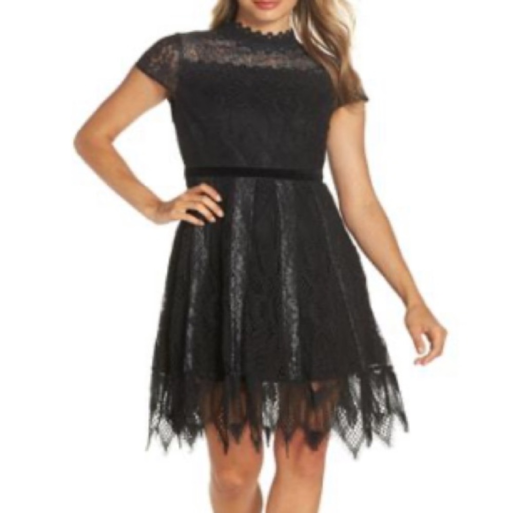 Foxiedox Maisie Lace & Velvet Cocktail Dress 4